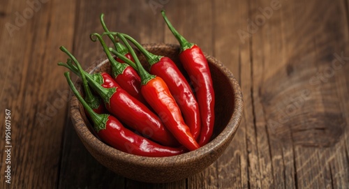 Mix of red chili peppers su...