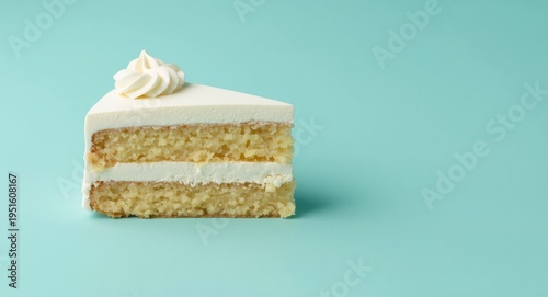 Slice of vanilla cream cake...