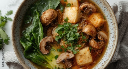 Savory vegan broth filled n...