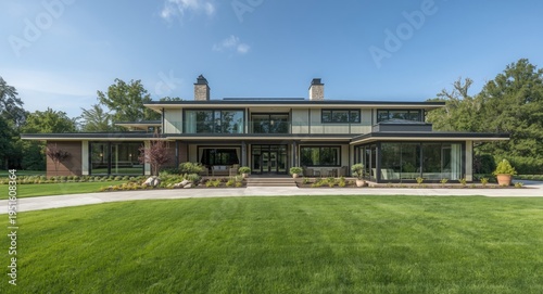 Elegant contemporary home with plentiful large windows and modern finishes
