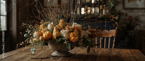 Rustic interior decor featu...