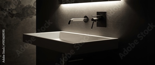 Minimalist bathroom style w...