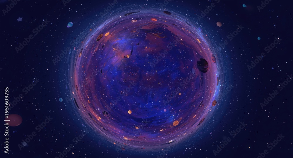 Fototapeta premium HDRI based spherical environment with a 360 degree cartoon starry night sky panorama