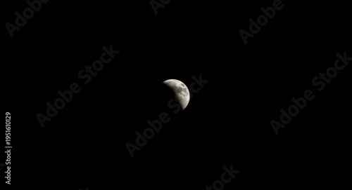 Moon partially covered by e...