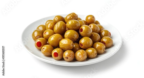 Pickled olives displayed on...