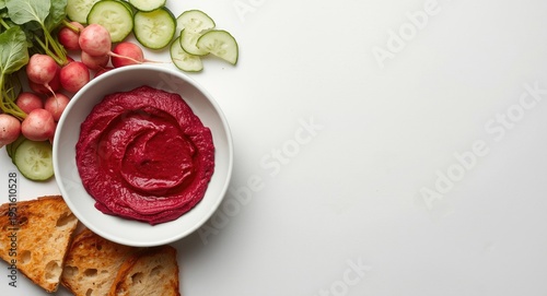 Flat lay photo of a bowl fi...