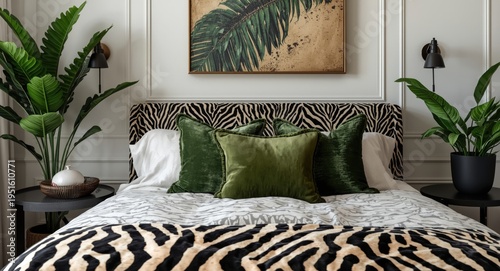 Refined bedroom setting fea...