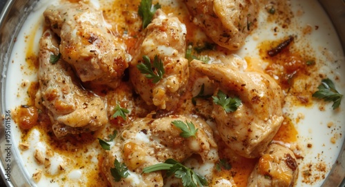 Mildly spiced chicken in a ...