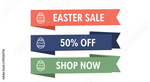 flat vector Easter Sale Banners isolated on White Background vector background, vector illustration