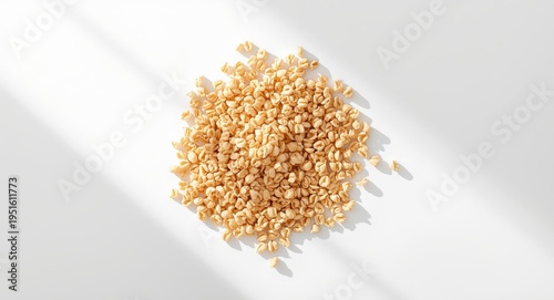 Puffed wheat cereal grains ...