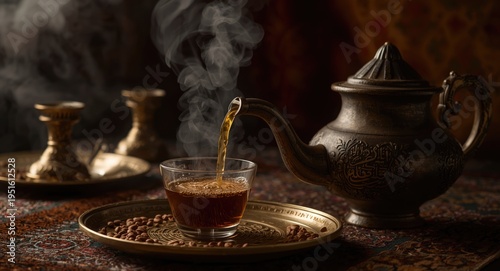 Classic Arabic coffee servi...
