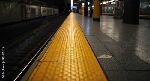 Sharp yellow platform edge ...