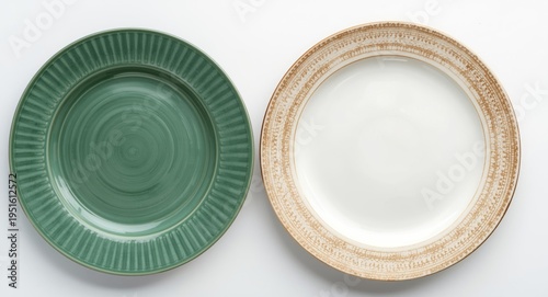 Set of empty ceramic plates...
