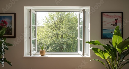 Opening a sunlit window in ...