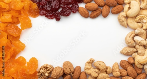 Flat lay of dried apricots ...