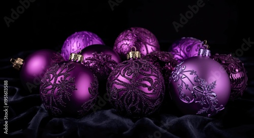 Ornate purple Christmas bau...