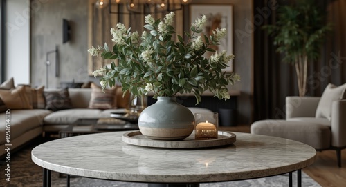 Light grey marble table dis...