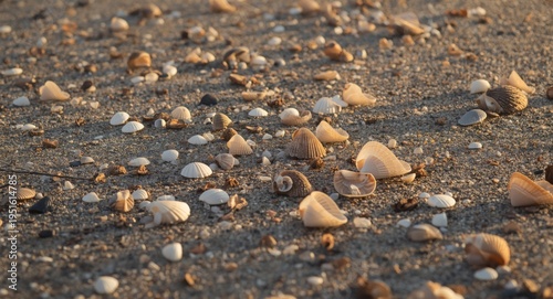 Serene sandy shore filled w...