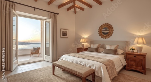 Luxury villa bedroom featur...