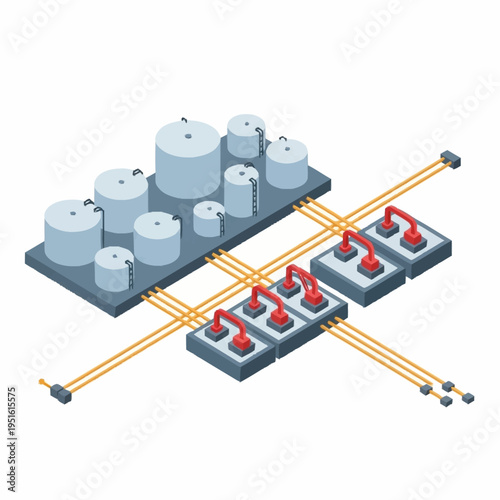 Industrial Storage Tanks and Electrical Distribution System.