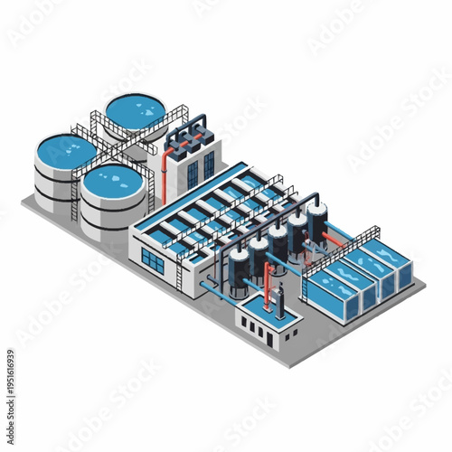 Modern Industrial Water Treatment Plant Facility.