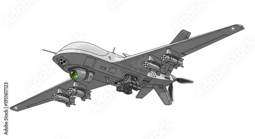 Detailed aerial drone image showcasing advanced technology and design features.