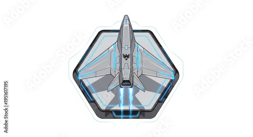 Futuristic jet fighter design with advanced technology and sleek aesthetics.