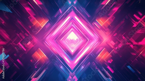 Abstract, vibrant, geometric digital art