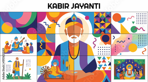 Kabir Jayanti Festival Celebration Abstract Art India