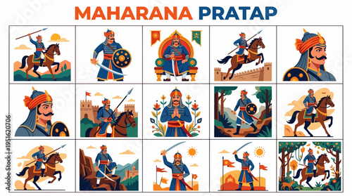 Maharana Pratap: Indian Warrior King Illustrations