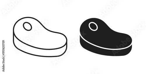 Steak icon, Outline Symbol Illustration, Editable Stroke perfect for logos and more