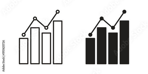 Statistics icon, Outline Symbol Illustration, Editable Stroke perfect for logos and more