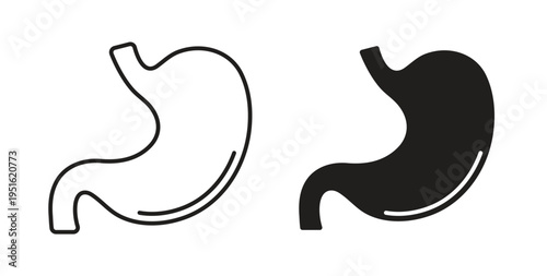 Stomach icon, Outline Symbol Illustration, Editable Stroke perfect for logos and more