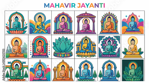 Mahavir Jayanti Celebrations: Buddha Icons & Lotus Art