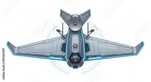 Futuristic spacecraft design with advanced technology and sleek aerodynamic features in flight.