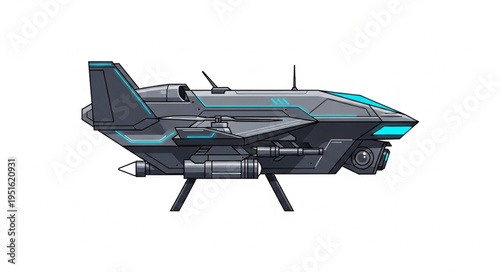 Futuristic aircraft design showcasing advanced technology and sleek aesthetics in flight.