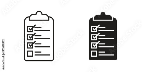 Survey icon, Outline Symbol Illustration, Editable Stroke perfect for logos and more