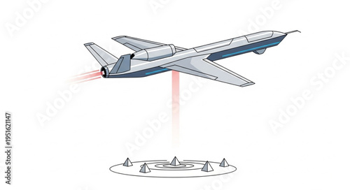Miniature airplane model suspended in mid-air, showcasing intricate design and engineering marvel.