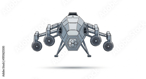 Futuristic spacecraft design with advanced technology and intricate mechanical details, ready for space exploration.