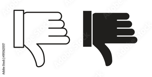 Thumbs down icon, Outline Symbol Illustration, Editable Stroke perfect for logos and more