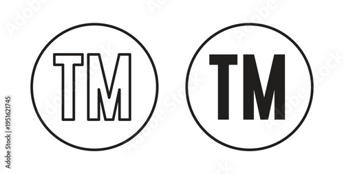 Trademark icon, Outline Symbol Illustration, Editable Stroke perfect for logos and more