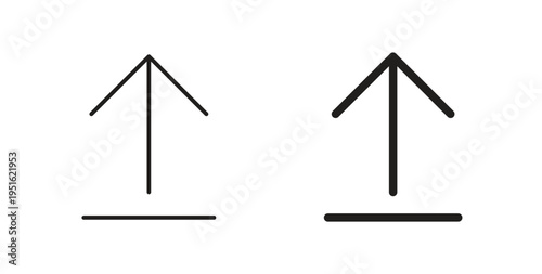Upload arrow icon, Outline Symbol Illustration, Editable Stroke perfect for logos and more