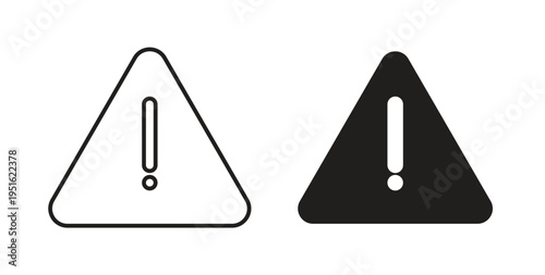 Warning triangle icon, Outline Symbol Illustration, Editable Stroke perfect for logos and more