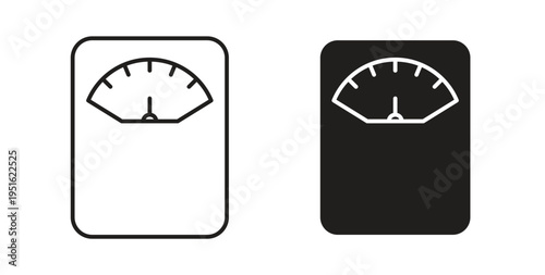 Weight scale icon, Outline Symbol Illustration, Editable Stroke perfect for logos and more