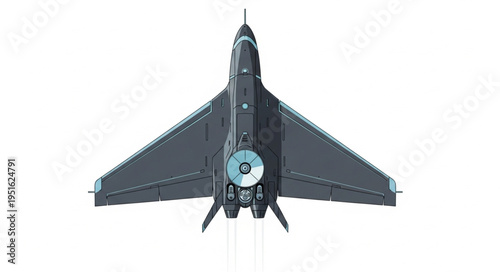 Top-down view of a modern military jet fighter aircraft in flight.