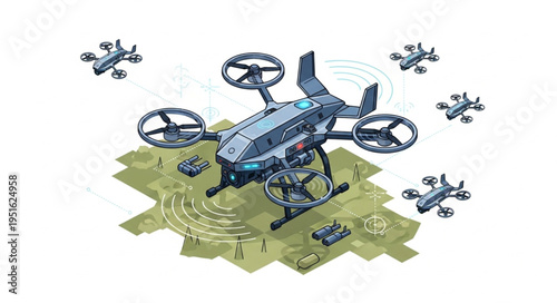 Futuristic drone technology showcasing advanced aerial capabilities and innovative design.