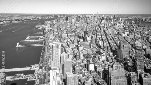 Aerial view of Lower Manhattan skyline