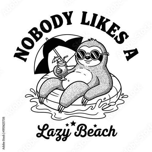 Sloth wearing sunglasses on float.