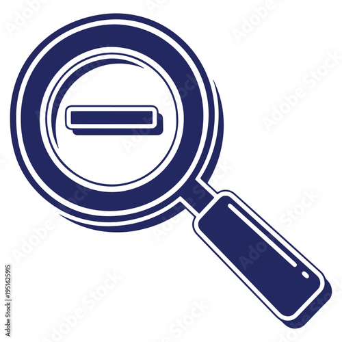 Magnifying glass with minus sign illustration for decrease or zoom out effect in design templates and search engine optimization concepts
