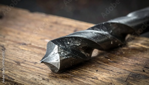 Wallpaper Mural Drill Bit on Wooden Workbench Closeup. Torontodigital.ca